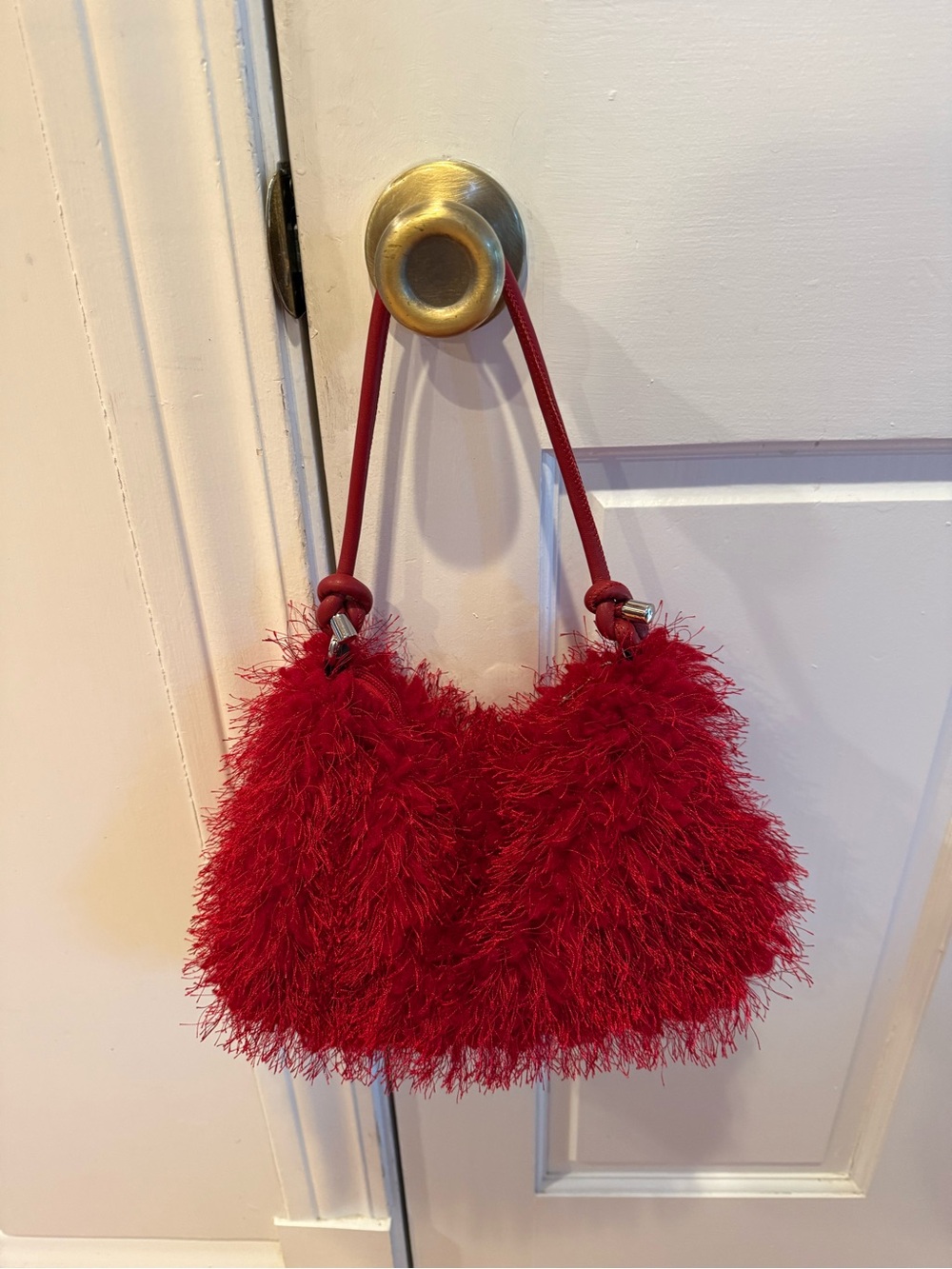 Red Fluffy Purse